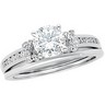 Retro Antique Style Bridal Engagement Ring with Band .25 CTW Ref 672802