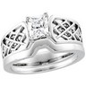 Woven Pattern 1/10 carat TW Engagement Ring with Matching Band | SKU: 64650