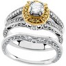 Two-Tone Diamond Semi-Set 1/4 carat TW Engagement Ring with Matching Band | SKU: 65494