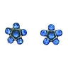 Palladium-Plated Blue Flower Piercing Earrings | SKU: 21524