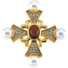 .5 CTW Diamond, Garnet and Pearl Cross Pendant or Brooch Ref 776169