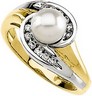 Two Tone Pearl and Diamond Ring 7mm Ref 555981