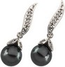 Cultured Black Pearl and Diamond Earrings 7mm .1 CTW Ref 244925