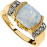 Genuine Opal Cabochon, Pink Tourmaline and Diamond Ring .17 CTW Ref 716888