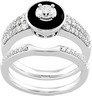 Onyx Diamond .75 CTW Engagement Ring with .1 CTW Band Ref 146124