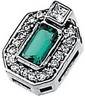 Chatham Created Emerald and Diamond Pendant 5 x 3mm .13 CTW Ref 397655