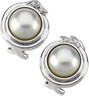 Mabe Cultured Pearl Earrings 10mm .04 CTW Ref 421135