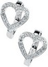 Sterling Silver Cubic Zirconia Heart Hoop Earrings | SKU: 66122