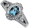 Genuine Aquamarine and Diamond Ring 7 x 5mm .33 CTW Ref 339775