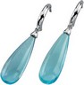 Genuine Swiss Blue Topaz Briolette Earrings Ref 387416