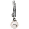 Click-In Lever Back Dangle Earrings for Pearls with Diamonds | 14 x 3.5 mm | SKU: 21334