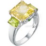 Genuine Lime Quartz, Peridot and Chrome Diopside Ring Ref 744001