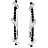 Genuine Black Spinel and Diamond Hoop Earrings Ref 971426