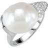 Freshwater Cultured Pearl and Diamond Ring Ref 831270