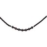 Freshwater Cultured Black Pearl, Onyx and Leather Necklace Ref 225070