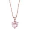 Genuine Morganite 18 inch Heart Necklace Ref 516596