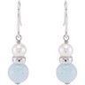 Freshwater Cultured Pearl and Genuine Aqua Earrings Ref 119788