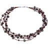 Freshwater Cultured Multi Color Pearl and Genuine Smoky Quartrz Necklace Ref 491484