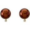 Freshwater Chocolate Pearl and Diamond Earrings Ref 221191