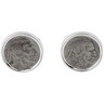 Sterling Silver Cuff Links Set with Buffalo Nickel Coins Ref 194201