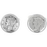 Sterling Silver Cufflinks Set with Mercury Dime Coins Ref 320930