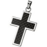 Stainless Steel Cross Pendant with Carbon Fiber Ref 548846
