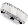 6 or 8mm Double Milgrain Stainless Steel Band Ref 559954