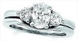 Platinum 3-Stone Semi-Set Diamond Engagement Ring | 1-7x5, 2-4.0, 4.17DWT10 | SKU: P-12695