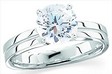 Platinum 1 carat Diamond 1-6.0-6.6 Square Shank Four-Prong Solitaire with Matching Band SKU 50431, 3.5 Width | SKU: P-220401-100