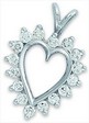 Platinum Diamond Heart Pendant | 16-1.7, 2.08DWT10 | SKU: P-8046