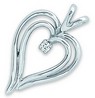 Platinum Diamond Heart Pendant .02 Carat 20 x 13mm Ref 404306