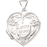 Sterling Silver 14.75 x 15.25mm I Love You Heart Locket Ref 803637