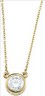 14KY 6.5 mm Cubic Zirconia Solitaire Necklace on 18 inch Diamond-Cut Cable Chain | SKU: CZ-61153-650