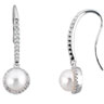 Freshwater Cultured Pearl and Diamond Earrings .38 CTW 6.5mm Ref 374894