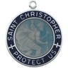 Blue Enamel St. Christopher Medal | 24.5 mm | SKU: R45054