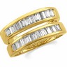 Platinum Bridal Diamond Baguette Ring Guard SKU 10457