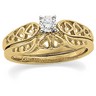 Diamond Engagement Ring & Heart Design Wedding Band | SKU: 60016