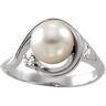 14KW Akoya Cultured Pearl 8mm and Diamond Ring .03 CTW Ref 732477