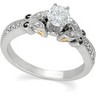Two Tone Diamond Semi Set Engagement Ring .17 CTW Side Diamonds Ref 634418