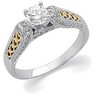 Two Tone Diamond Engagement Ring .2 CTW Side Diamonds Included Ref 489179