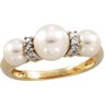 Freshwater Cultured Pearl and Diamond Ring 7.0 to 7.5mm and 5.0 to 5.5mm Ref 330358