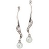 Freshwater Cultured Pearl and Diamond Earrings Ref 766487