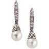 Freshwater Cultured Pearl and Diamond Earrings Ref 487009