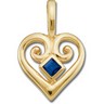Genuine Sapphire Heart Shaped Pendant | 3 mm Square | SKU: 63538