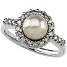 Cultured Pearl and Diamond Ring 7.5mm .33 CTW Ref 387443