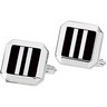 Sterling Silver Onyx Opal Mother of Pearl Cuff Links Pair Ref 376360