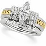 Two Tone Hand Woven Diamond Engagement Ring .25 CTW Ref 902101