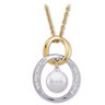 Two-Tone Akoya Pearl and Diamond Necklace | 7.5 mm | 1/6 carat TW | SKU: 64267