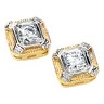 Two Tone Created Moissanite Earrings 3.5mm .33 CTW Ref 282024