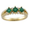 Genuine Emerald and Diamond Bridal Anniversary Band .13 CTW Ref 337881